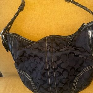 Coach Black Patterned Shoulder Bag